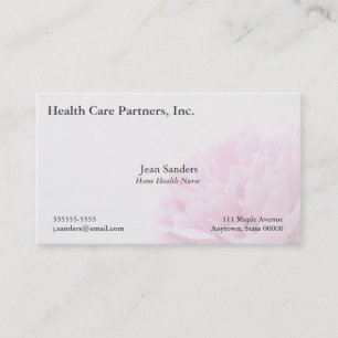 Pink peony view fade business card