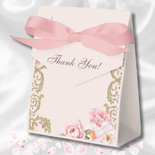 Pink Peony Vintage Floral Bridal Shower Favor Box