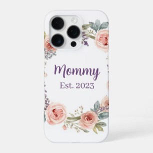 Pink Peony Watercolor Floral Wreath Mother's Day iPhone 16 Pro Case