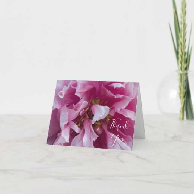 Pink Peony Wedding Bridesmaid Thank You (Front)