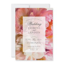Pink Peony Wedding Invitation