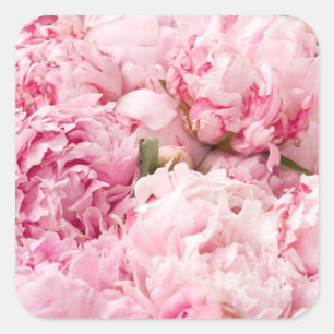 Pink Peony Wedding Stickers
