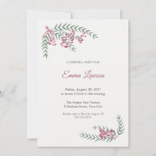 Pink Pepperberry Farewell Party Invitation