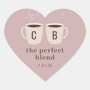 Pink Perfect Blend Couple Mugs Favour Heart Sticke Sticker