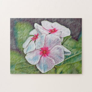 Pink Periwinkkt Flower Art Puzzle