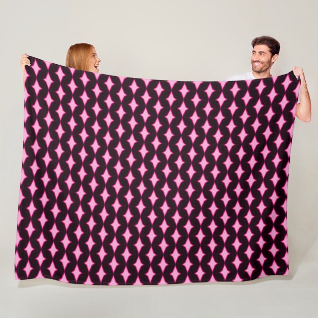 Pink Persian Diamond Princess Plush Pattern Fleece Blanket (In Situ)
