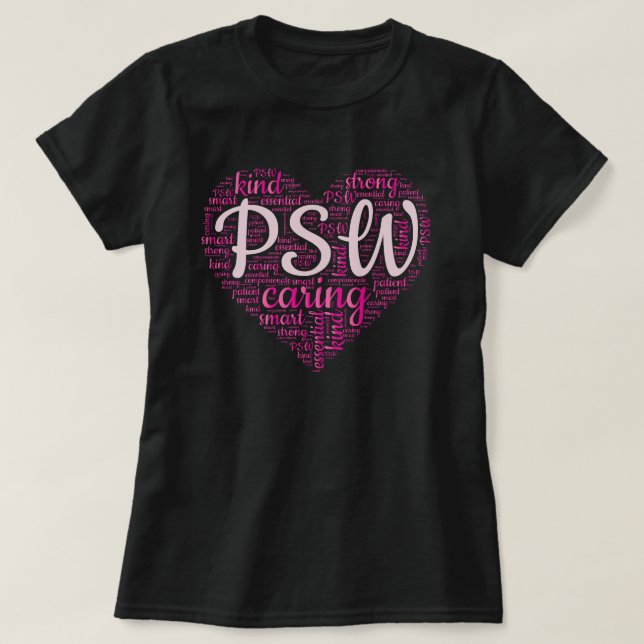 Pink Personal Support Worker  T-Shirt (Design Front)