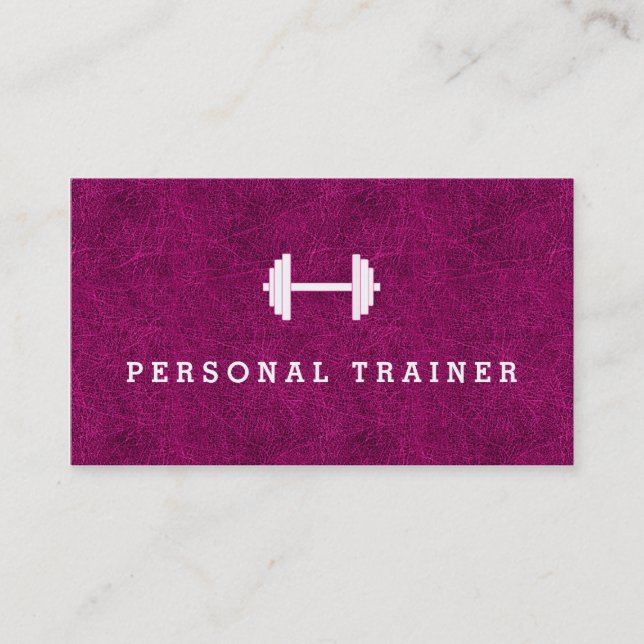 Pink Personal Trainer Fitness Business cards (Front)
