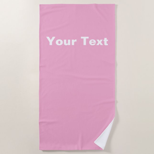 Pink Personalize Beach Towel (Front)
