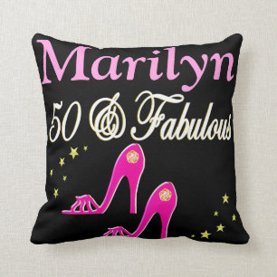 PINK PERSONALIZED 50 & FABULOUS PILLOW