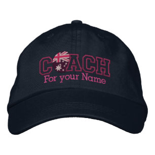 Pink Personalized Australia Coach with your name Embroidered Hat
