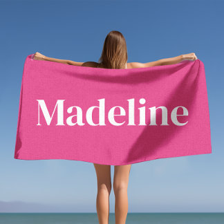 Pink Personalized Beach Towel for Bachelorette