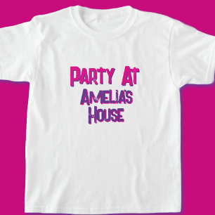 Pink Personalized Birthday Party T-Shirt