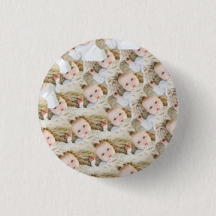 Pink Personalized Birthday photo 1 Inch Round Button