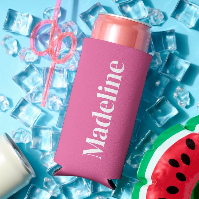 Pink Personalized Can Cooler for Bachelorette  (In Situ Summer)