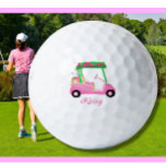 Pink Personalized Custom Golf Cart Clubs Name Balls<br><div class="desc">A fun unique golf cart -- pink and green -- tastefully done -- ready to run the course -- golf ball --This is a great gift for all golf lovers -- fun / attractive / unique. Personalize it with your/her first name. If you have any design questions or a special...</div>
