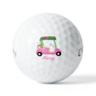 Pink Personalized Custom Golf Cart Clubs Name