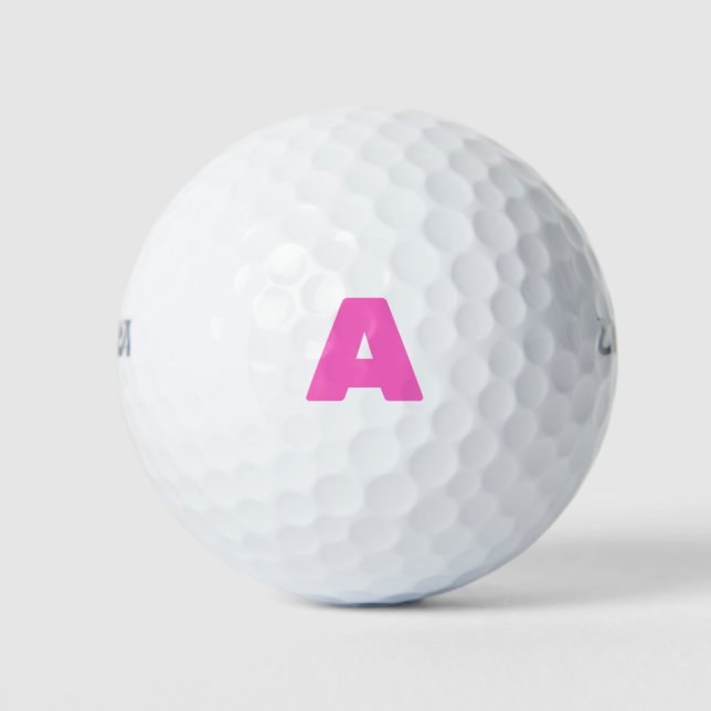 Pink Personalized Custom Monogram Golf Balls (Front)