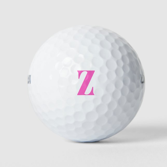 Pink Personalized Custom Monogram Golf Balls (Front)
