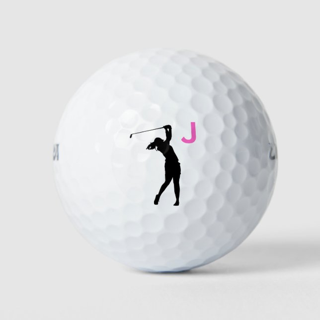 Pink Personalized Custom Monogram Golf Balls (Front)