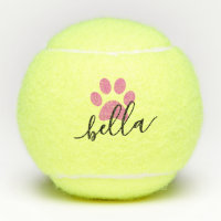 Pink Personalized Dog Name Paw Print