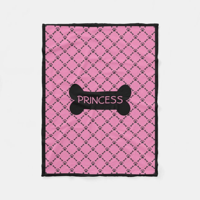 Pink Personalized Doggie Blanket (Front)