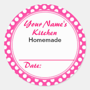Pink Personalized Gifts for Bakers Custom Name Classic Round Sticker