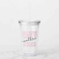 Pink Personalized Girls Weekend Custom