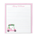 Pink Personalized Golf Cart Name Lined