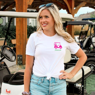 Pink Personalized Golf Cart  Tri-Blend Shirt
