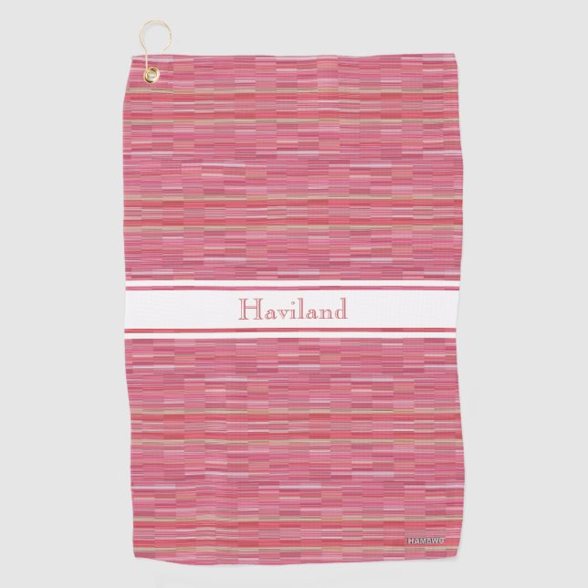 Pink Personalized Golf Towel HAMbWG (Front)