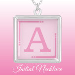 Pink personalized initial silver plated necklace<br><div class="desc">Personalized necklace /  pendant.
Add your initial.
Colour scheme: pink</div>