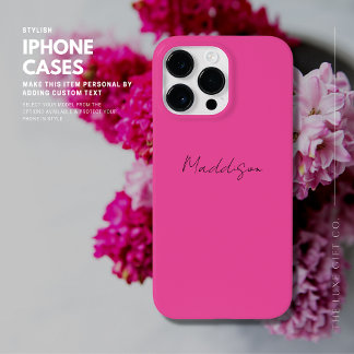 Pink Personalized iPhone Case Script Name
