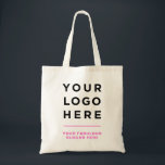 Pink personalized logo and text tote bag<br><div class="desc">Simple pink Professional Business Logo Slogan Corporate Promotional tote bag featuring your company logo and a personalized slogan,  website,  social or any marketing text,  perfect as giveaway for corporate celebrations,  employee,  customers.</div>