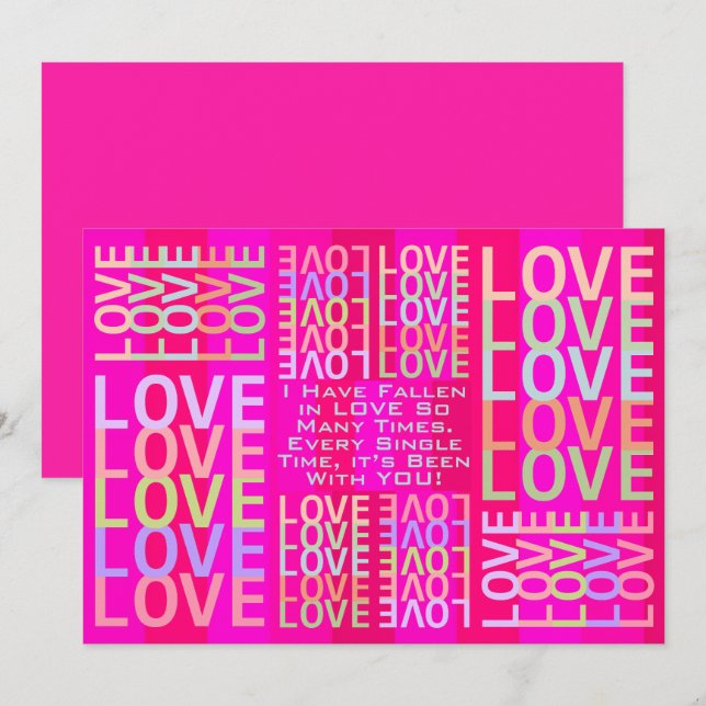 Pink Personalized "LOVE"  Card (Front/Back)