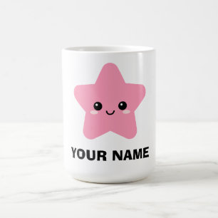 Pink Personalized Mug, Star Character Graphic Mug