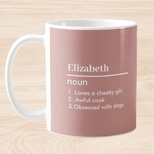 Pink Personalized Name Definition Mug