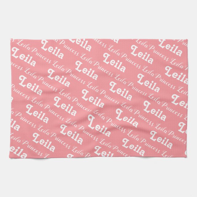 Pink Personalized name towel   (Horizontal)