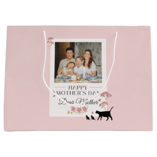 Pink Personalized Photo and Mothers Day Large Gift Bag