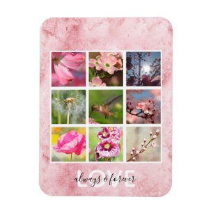 Pink Personalized Photos Love Magnet