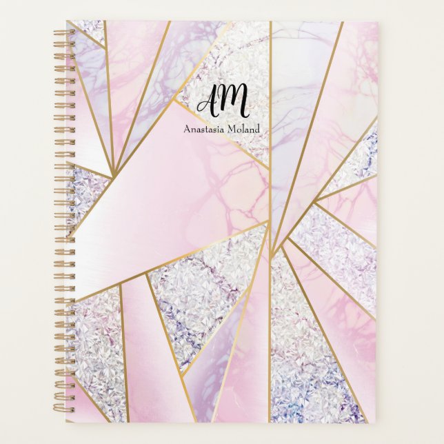 Pink Personalized Planner Modern business planner (Front)