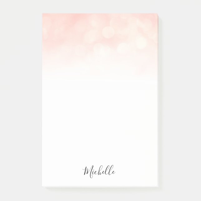pink personalized post it sticky notes (Front)