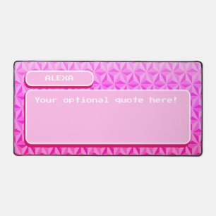 Pink Personalized Retro Gaming Pixel Art Desk Mat