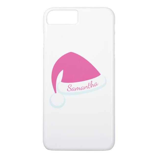Pink Personalized Santa Hat iPhone 7 Case-Mate iPhone Case (Back)