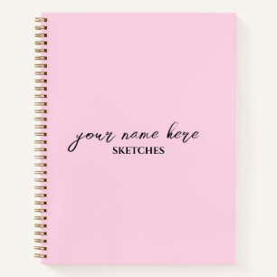 Pink Personalized Sketchbook Journal