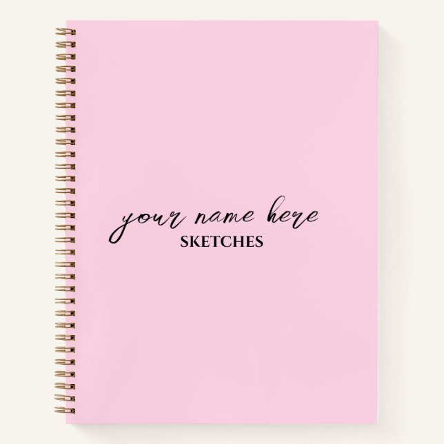 Pink Personalized Sketchbook Journal (Front)
