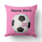 Pink Personalized Soccer Pillows NAME, NUMBER