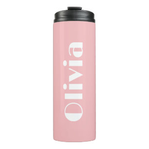 Pink Personalized Thermal Tumbler With Lid