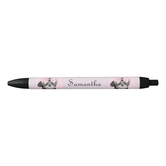 Pink Personalized Yorkshire terrier pen (Front)