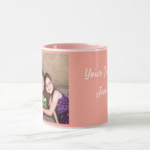 Pink Personnaliser MODÈLE PHOTO Cadeau Mug Café